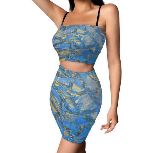 Gavin Scott Crop Tank Top & Mini Skirt Set (Femme S-4XL)