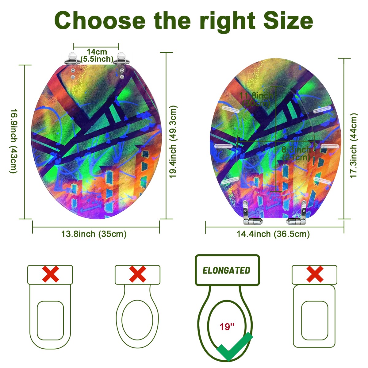 Gavin Scott Elongated Toilet Seat w/Matching Soft-close Lid (V-Shape)