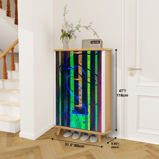 Gavin Scott Wood & Leather Shoe Cabinet