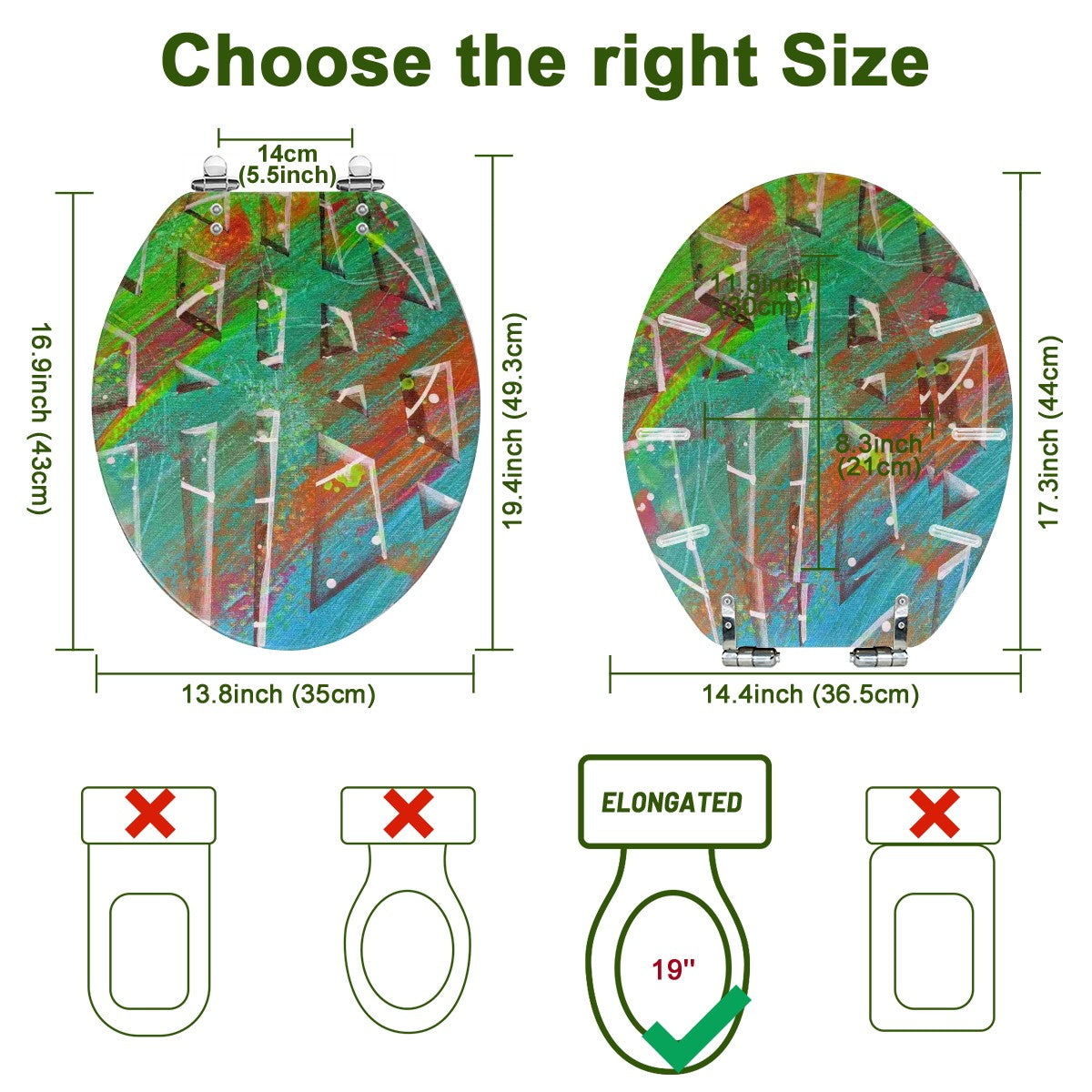 Gavin Scott Elongated Toilet Seat w/Matching Soft-close Lid (V-Shape)