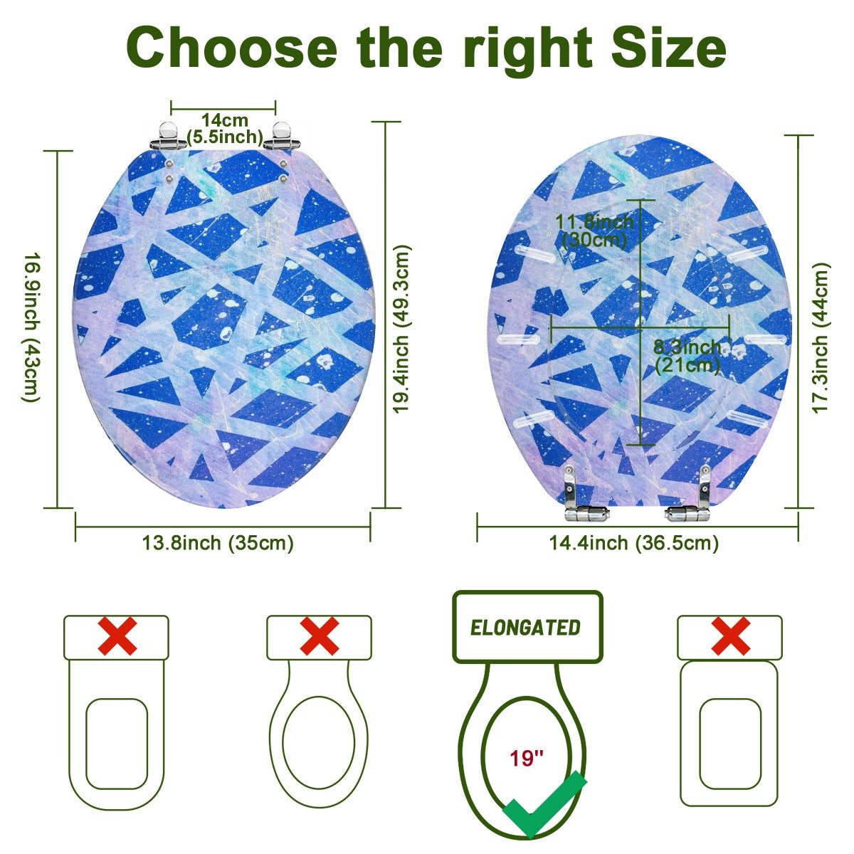 Gavin Scott Elongated Toilet Seat w/Matching Soft-close Lid (V-Shape)