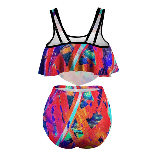 Gavin Scott Ruffled Two Piece Swimsuit (Femme XL-4XL)