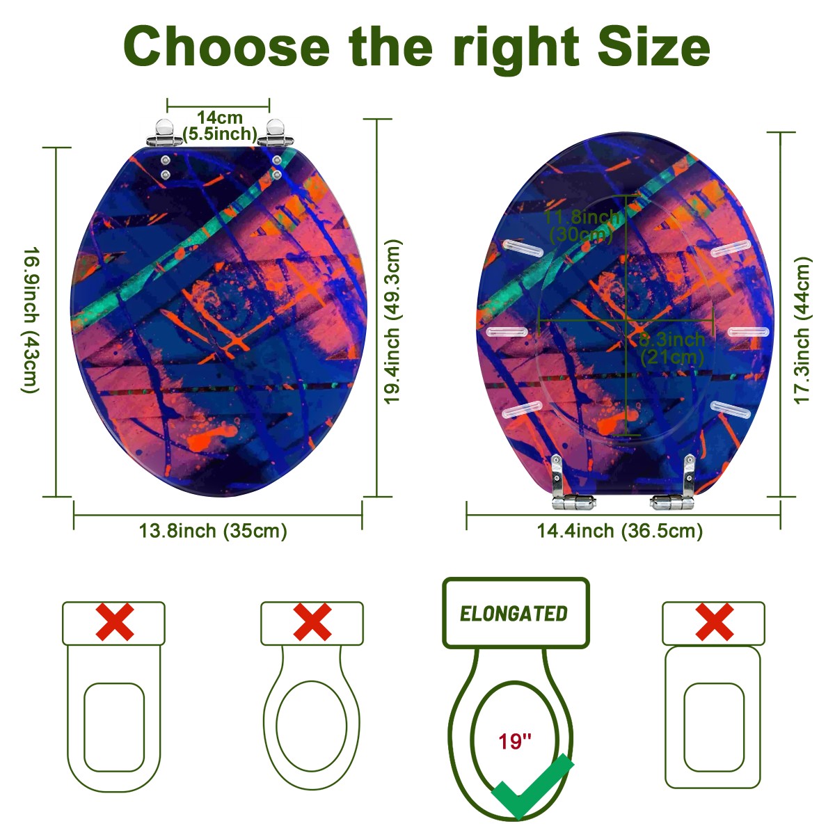 Gavin Scott Elongated Toilet Seat w/Matching Soft-close Lid (V-Shape)