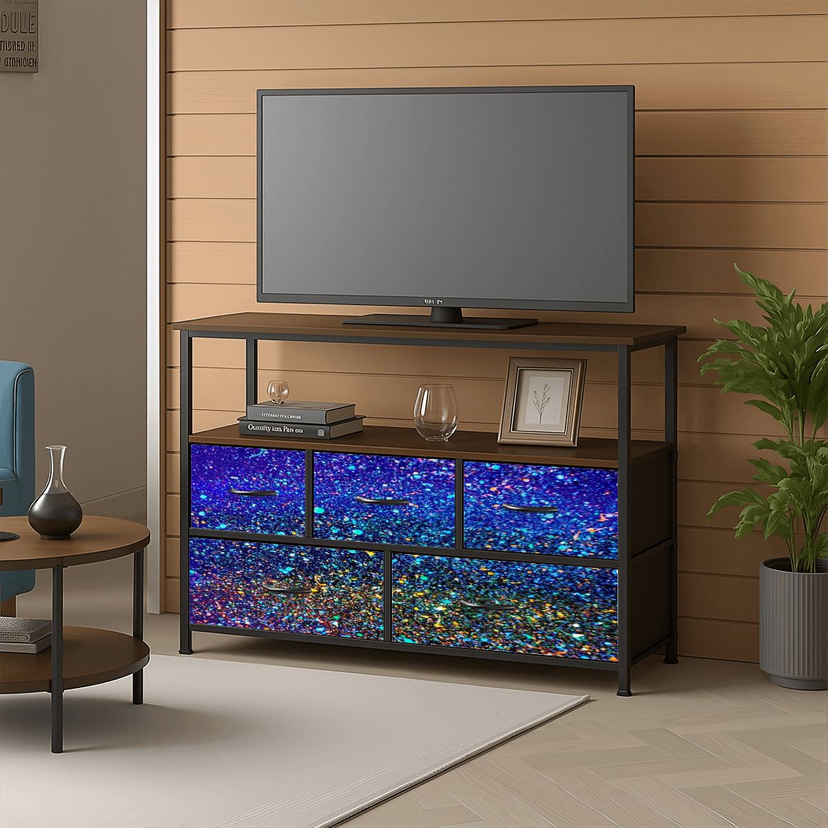 Gavin Scott TV Stand w/5 Drawer Dresser & Charging Station