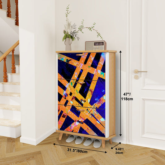 Gavin Scott Wood & Leather Shoe Cabinet