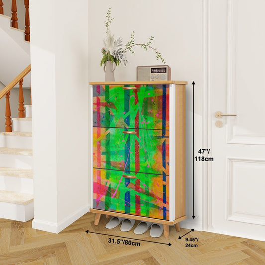 Gavin Scott Wood & Leather Shoe Cabinet