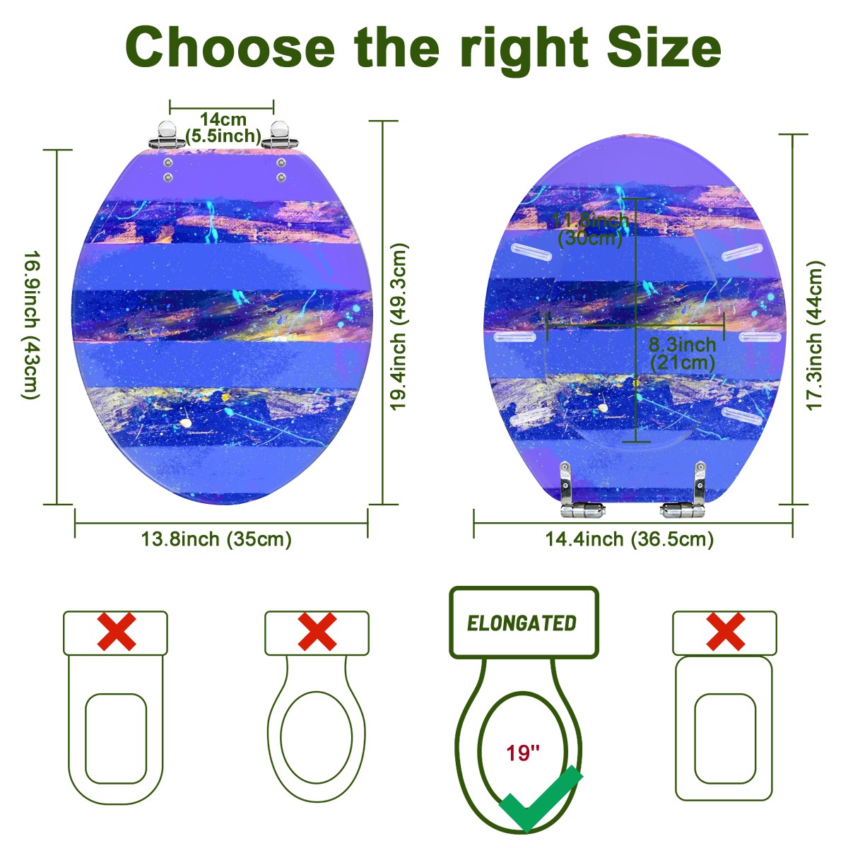 Gavin Scott Elongated Toilet Seat w/Matching Soft-close Lid (V-Shape)