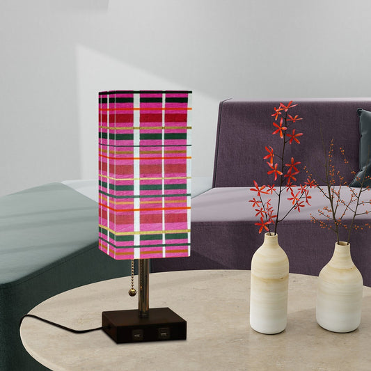 Gavin Scott Square Table Lamp with two USB Ports