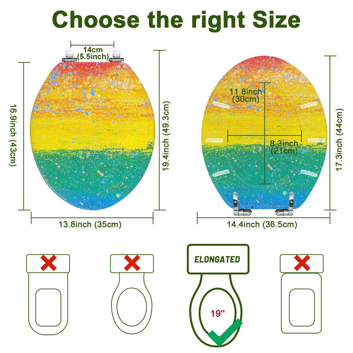 Gavin Scott PRIDE Elongated Toilet Seat w/Matching Soft-close Lid (V-Shape)