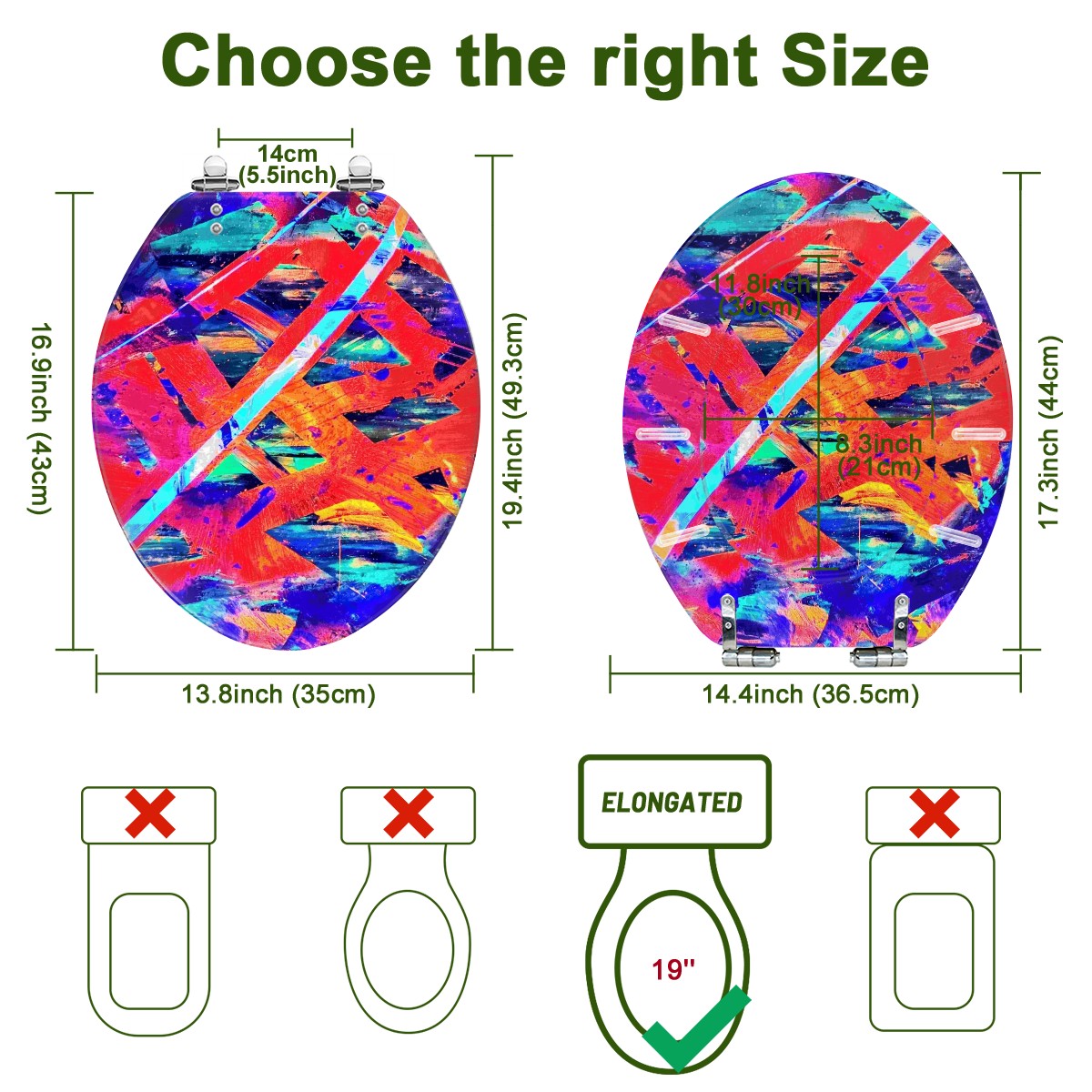 Gavin Scott Elongated Toilet Seat w/Matching Soft-close Lid (V-Shape)