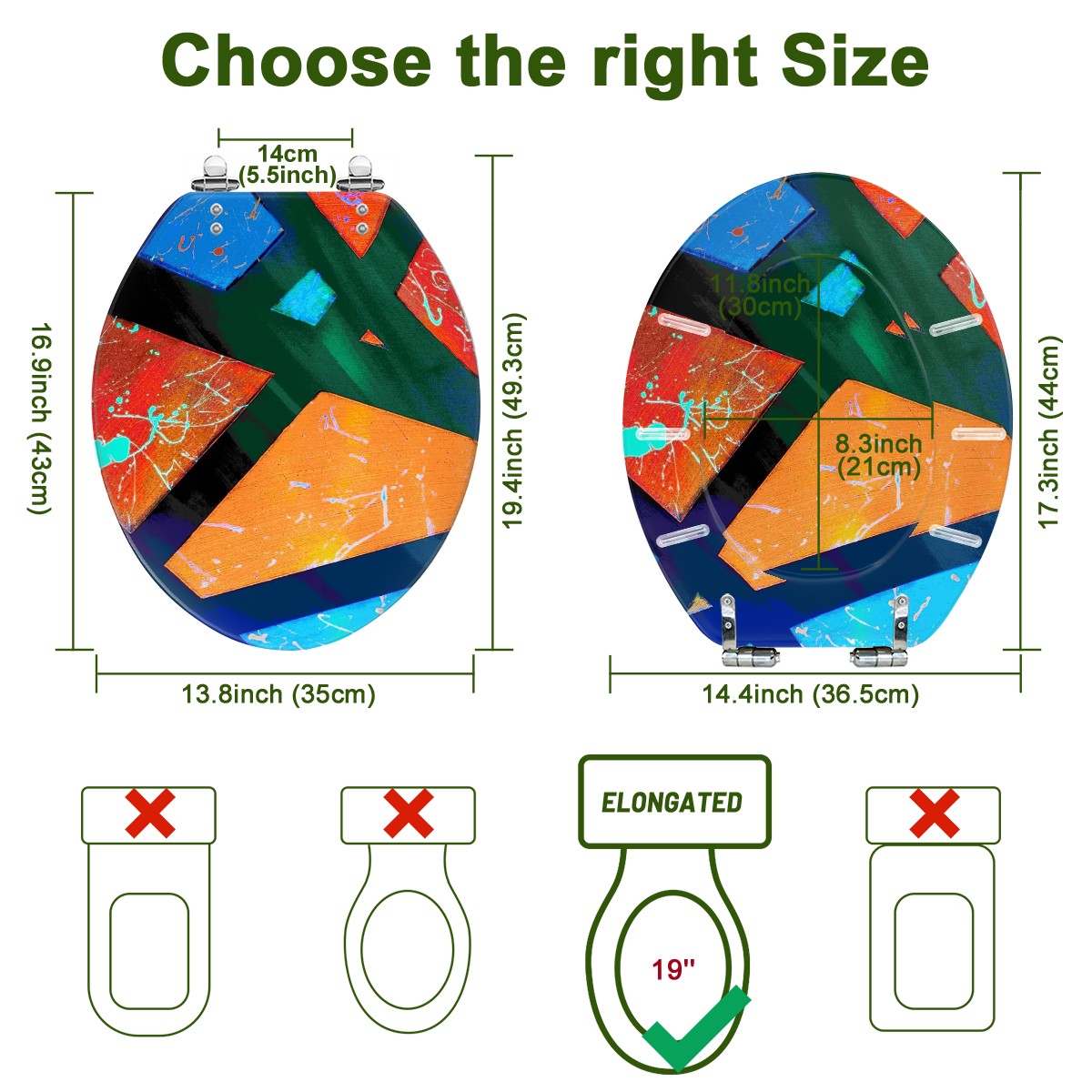 Gavin Scott Elongated Toilet Seat w/Matching Soft-close Lid (V-Shape)