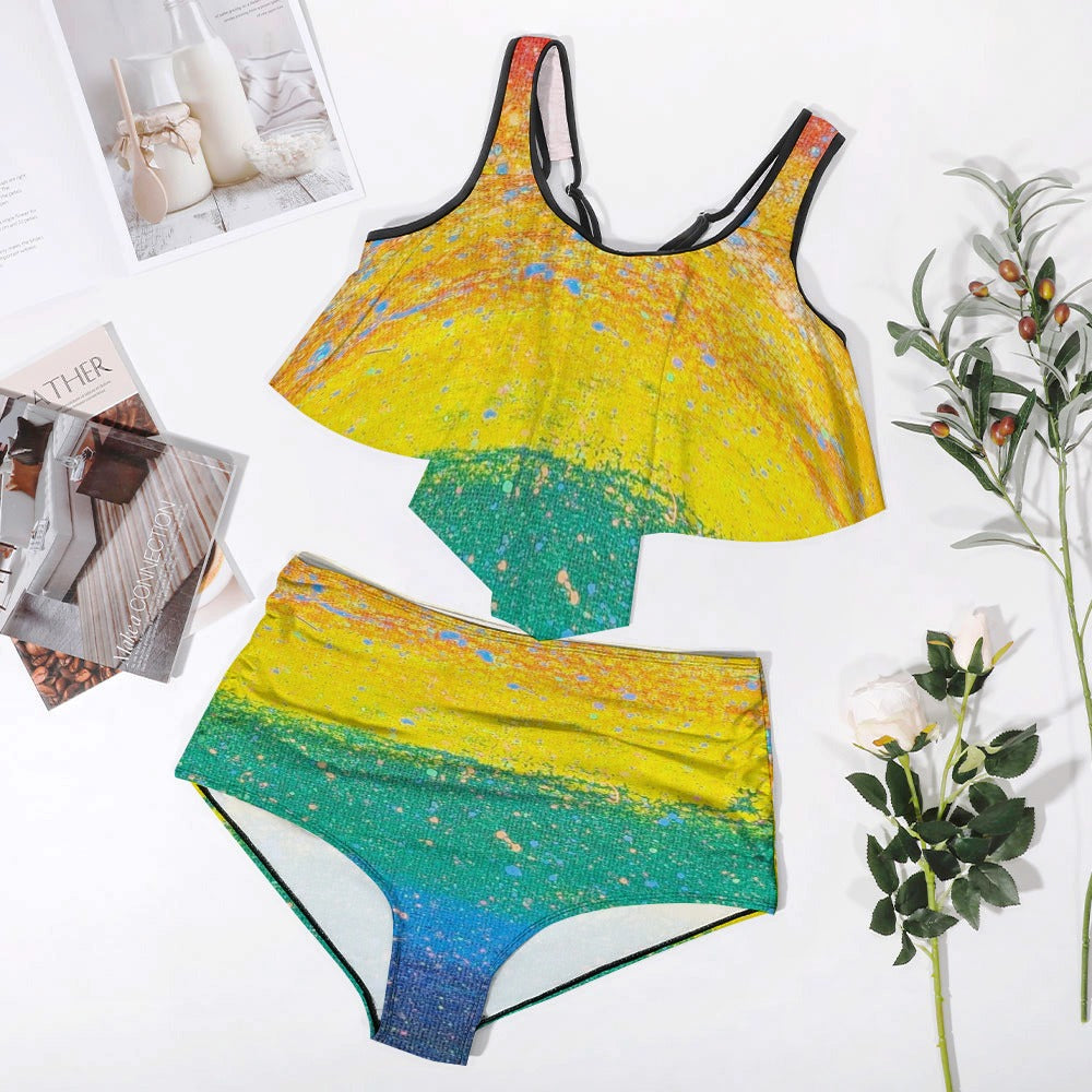 Gavin Scott Ruffled Two Piece Swimsuit (Femme XL-4XL)