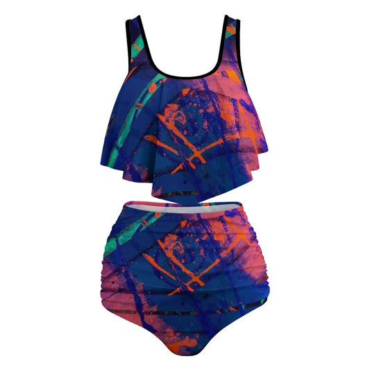 Gavin Scott Ruffled Two Piece Swimsuit (Femme XL-4XL)