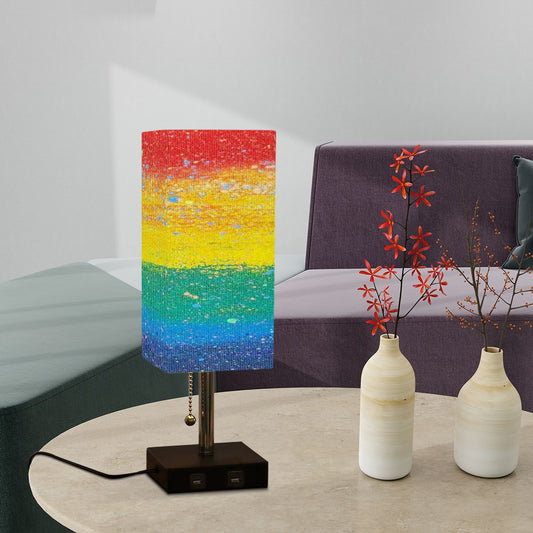 Gavin Scott PRIDE Square Table Lamp with two USB Ports