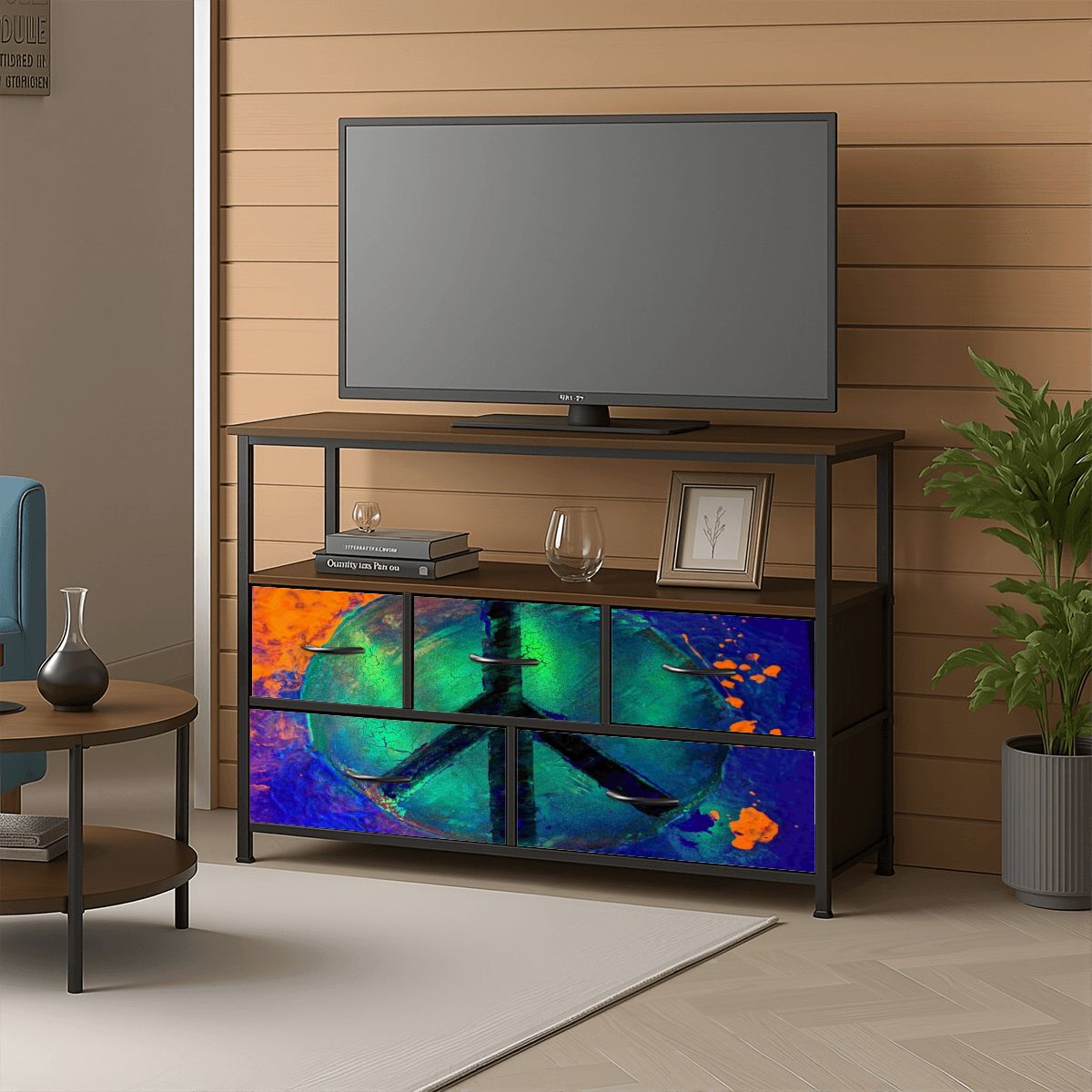 Gavin Scott TV Stand w/5 Drawer Dresser & Charging Station