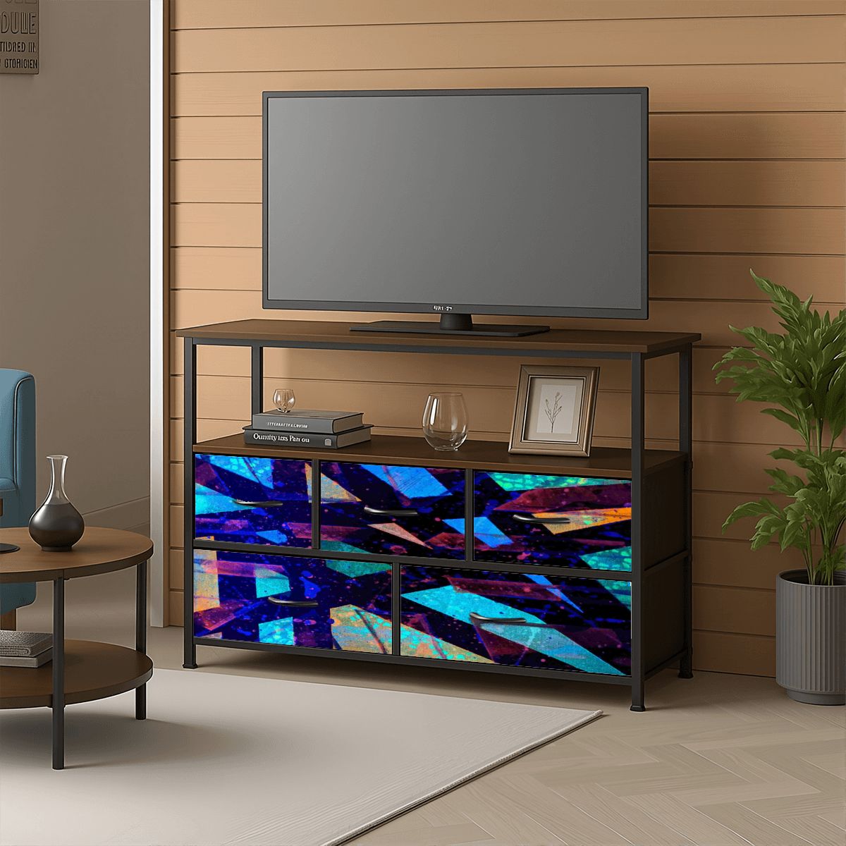 Gavin Scott TV Stand w/5 Drawer Dresser & Charging Station