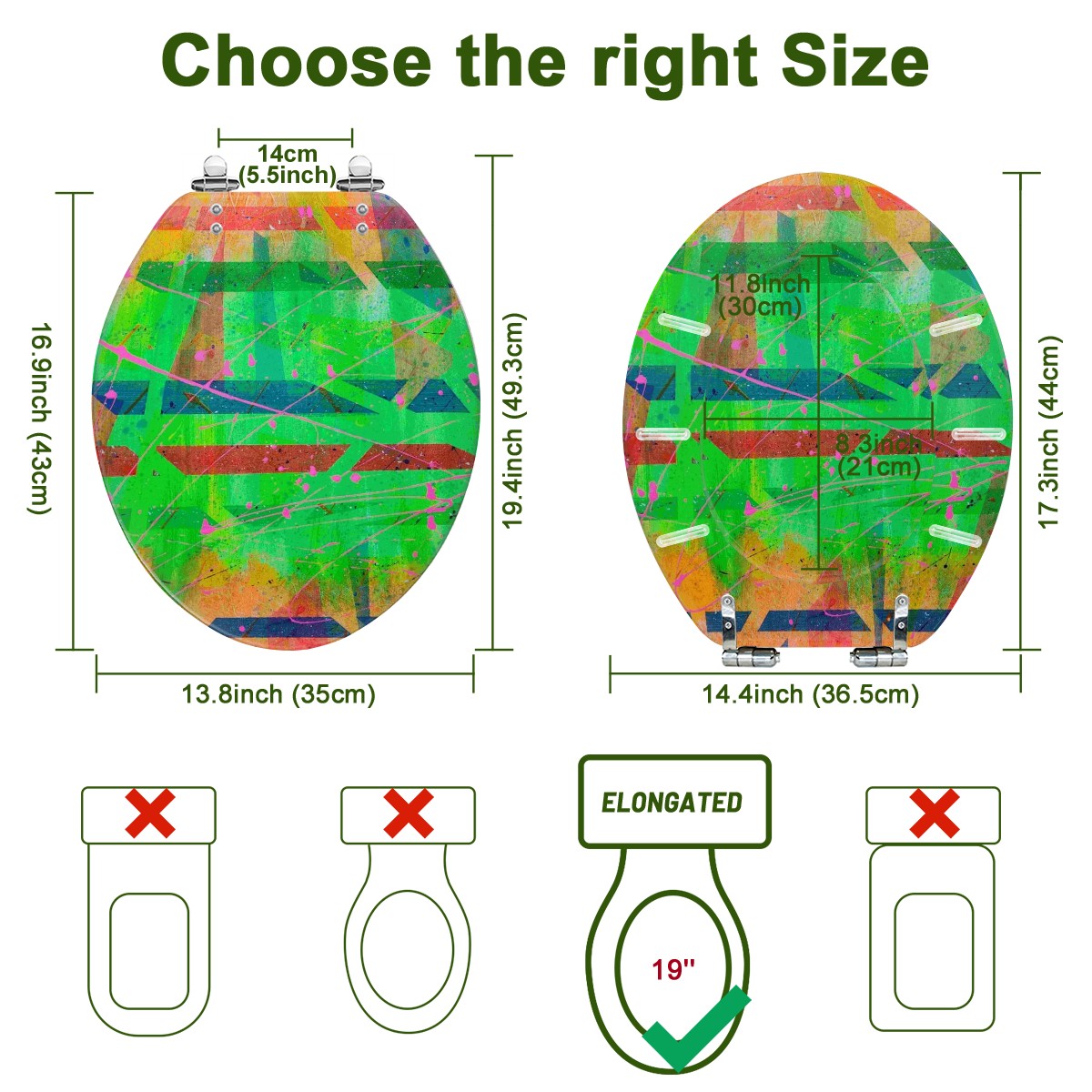 Gavin Scott Elongated Toilet Seat w/Matching Soft-close Lid (V-Shape)