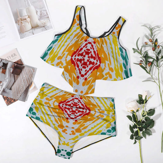 Gavin Scott Ruffled Two Piece Swimsuit (Femme XL-4XL)