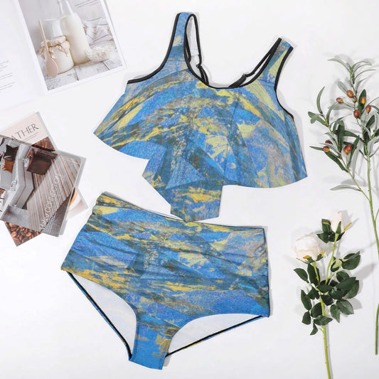 Gavin Scott Ruffled Two Piece Swimsuit (Femme XL-4XL)