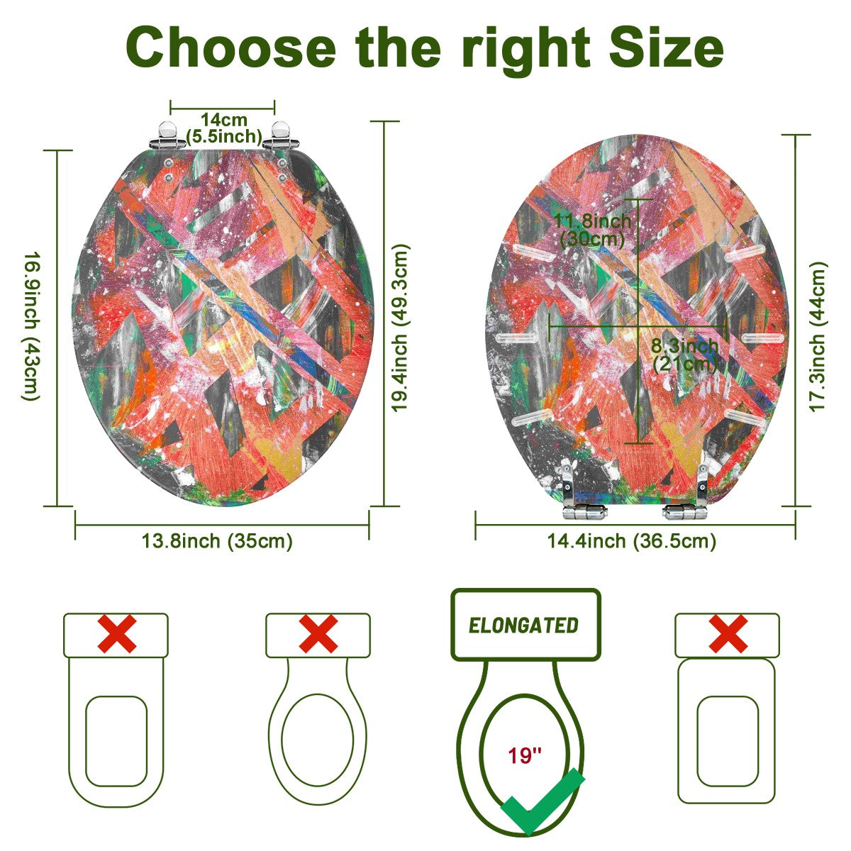 Gavin Scott Elongated Toilet Seat w/Matching Soft-close Lid (V-Shape)