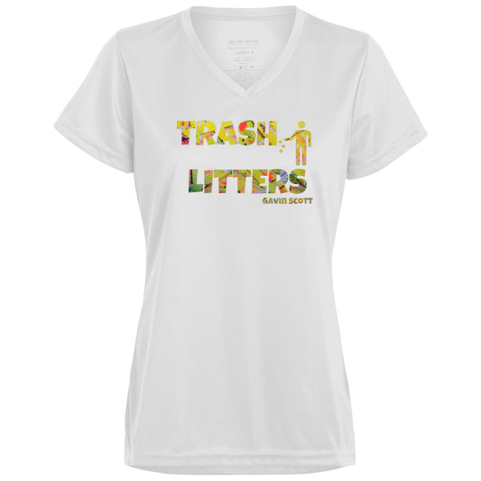 Gavin Scott TRASH LITTERS Moisture-Wicking V-Neck Tee (Femme XS-3XL)