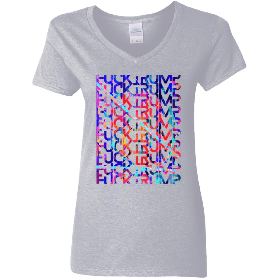 Gavin Scott FUCKTRUMP Cotton V-Neck Tee (Femme S-3XL)