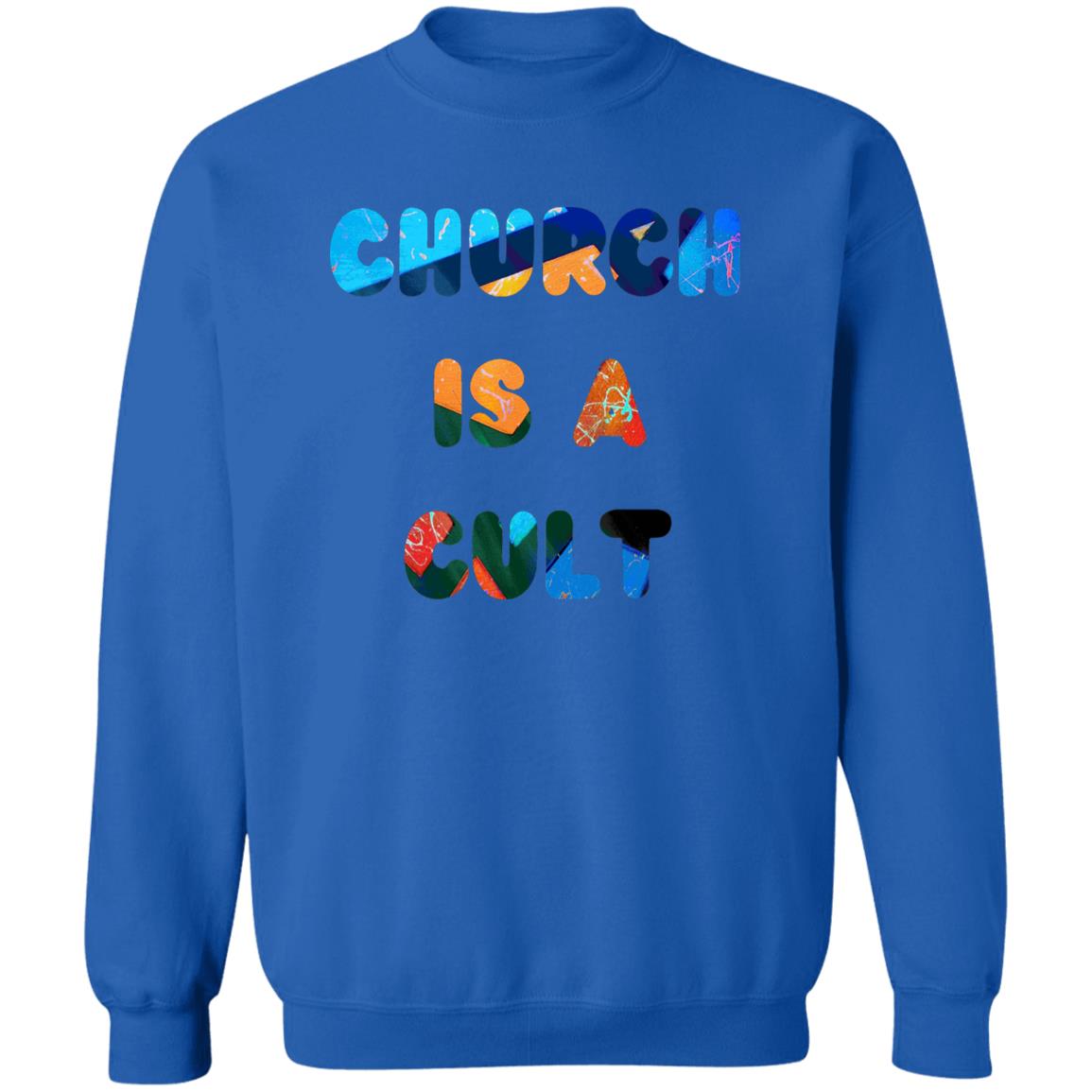 Gavin Scott CHURCH IS A CULT Pullover Crewneck Sweatshirt (Masc S-3XL)