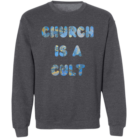 Gavin Scott CHURCH IS A CULT Pullover Crewneck Sweatshirt (Masc S-3XL)