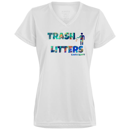 Gavin Scott TRASH LITTERS Moisture-Wicking V-Neck Tee (Femme XS-3XL)