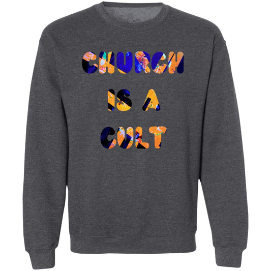 Gavin Scott CHURCH IS A CULT Pullover Crewneck Sweatshirt (Masc S-3XL)