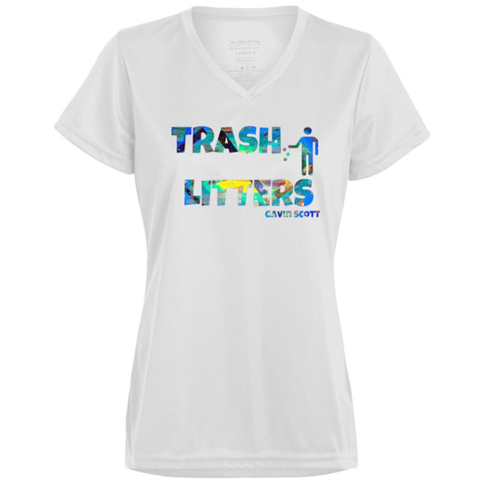 Gavin Scott TRASH LITTERS Moisture-Wicking V-Neck Tee (Femme XS-3XL)