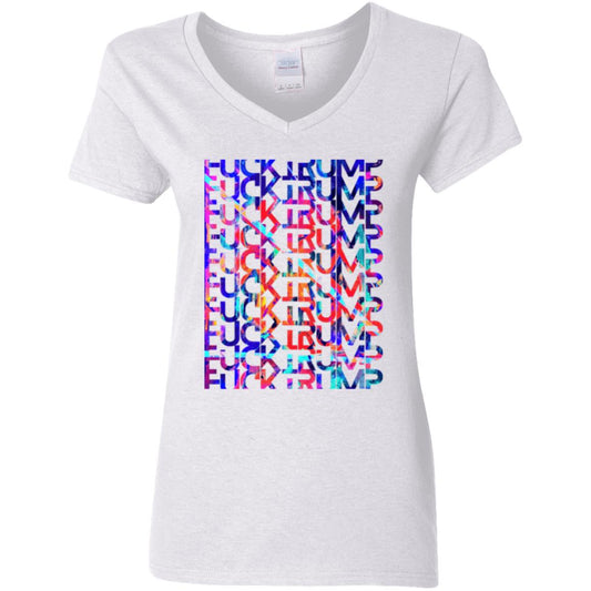 Gavin Scott FUCK TRUMP Cotton V-Neck Tee (Femme S-3XL)