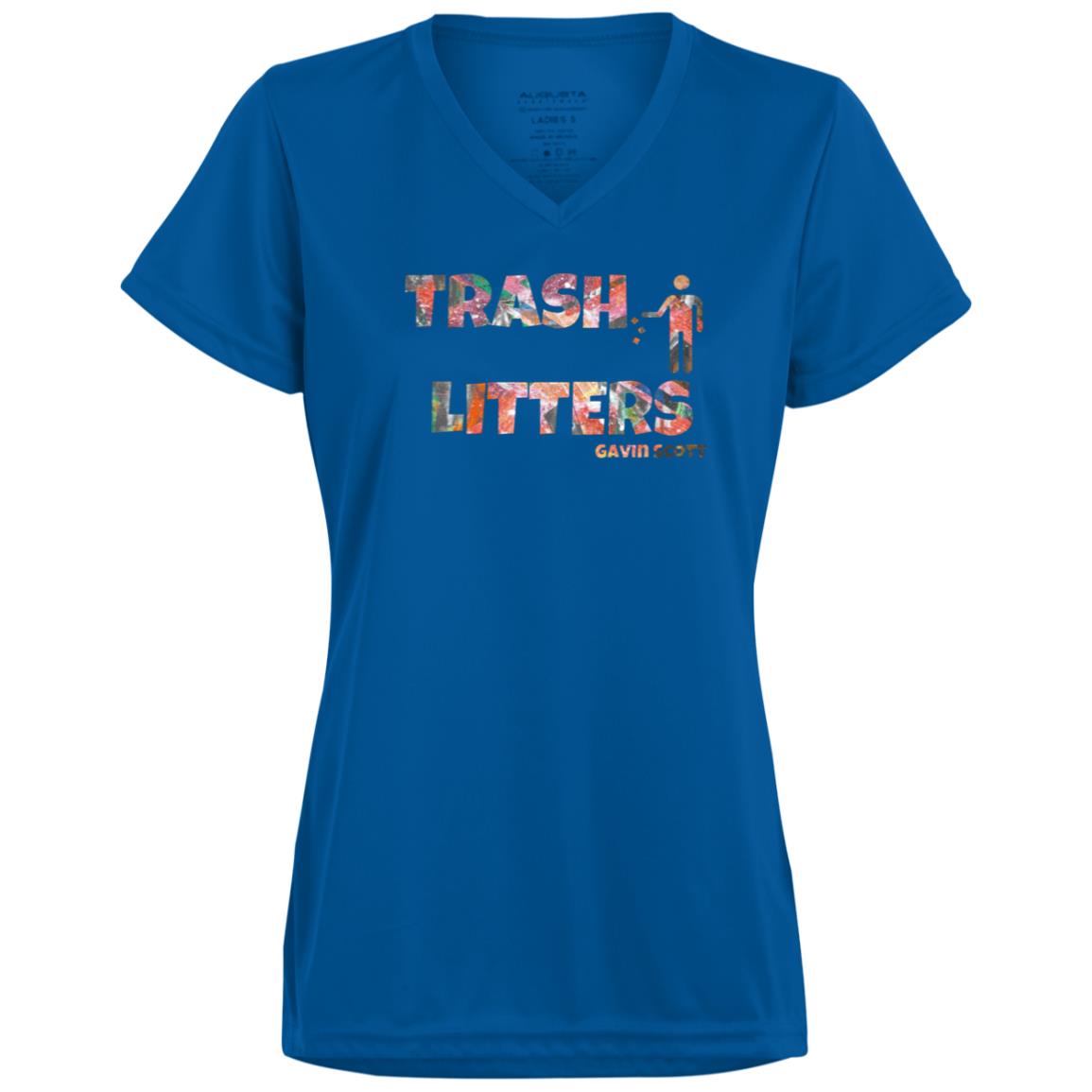 Gavin Scott TRASH LITTERS Moisture-Wicking V-Neck Tee (Femme XS-3XL)