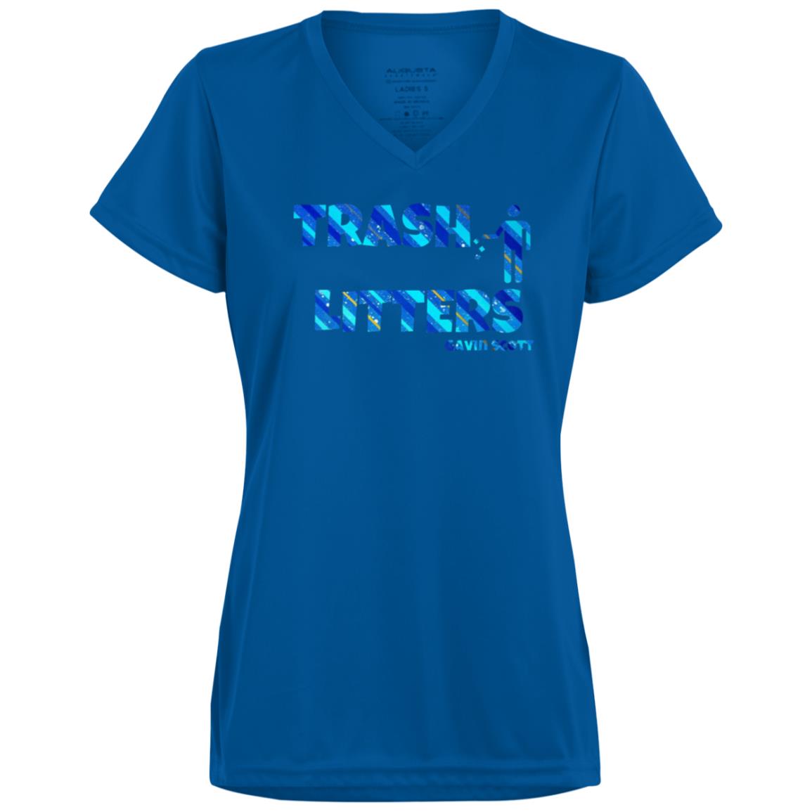 Gavin Scott TRASH LITTERS Moisture-Wicking V-Neck Tee (Femme XS-3XL)