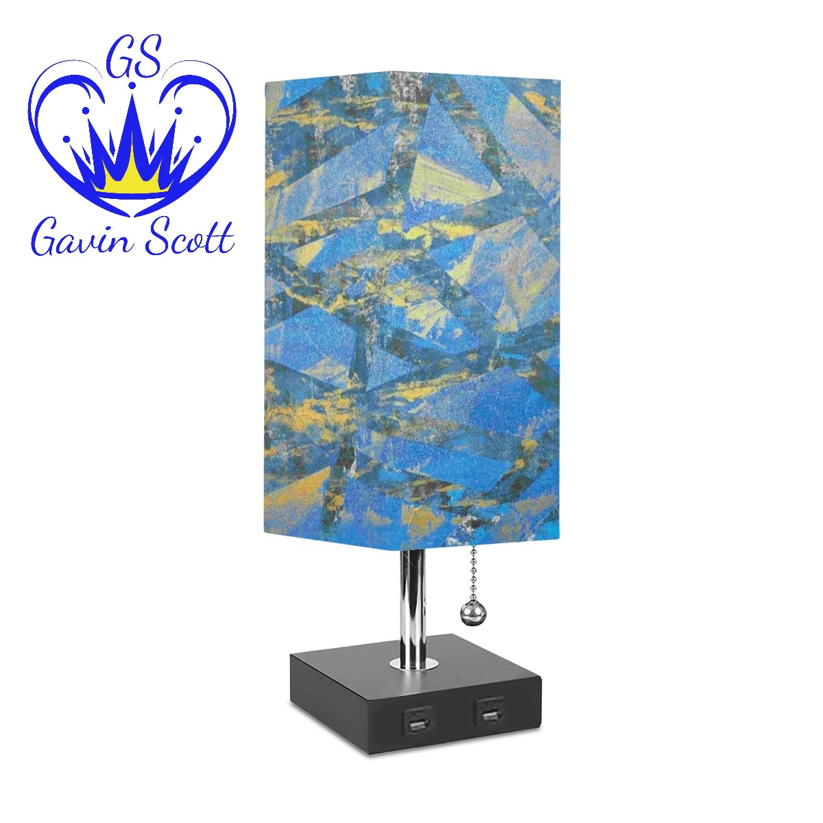 Gavin Scott Square Table Lamp with two USB Ports