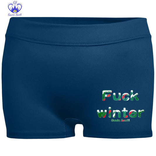 Gavin Scott Uncensored FUCK WINTER Fitted Moisture-Wicking 2.5 inch Inseam Shorts (Femme XS-2XL)