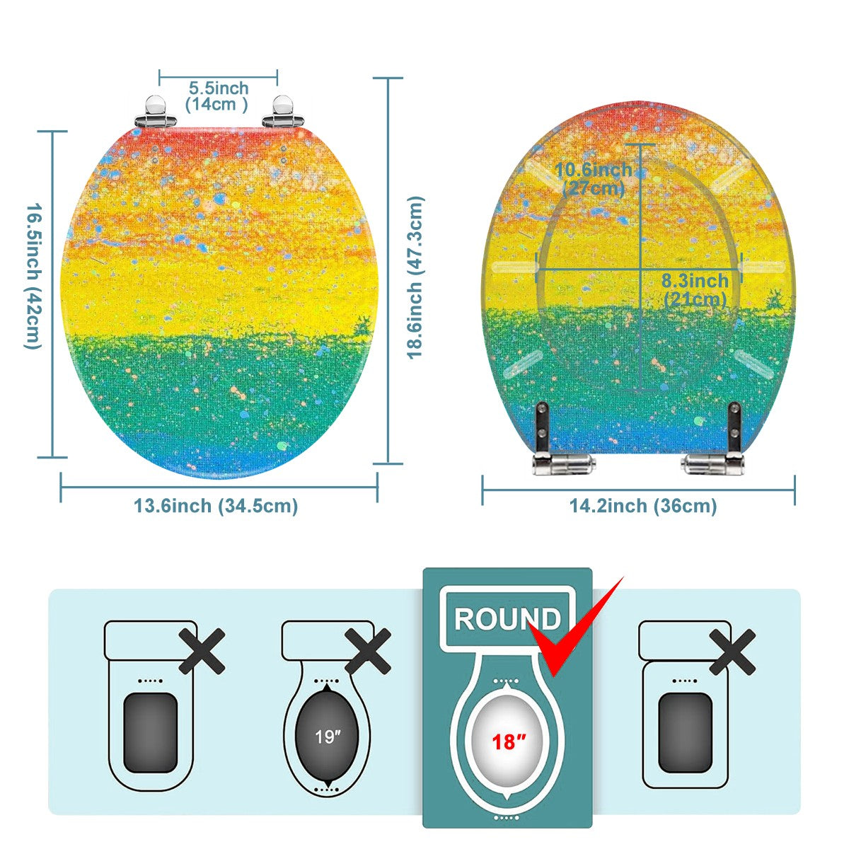 Gavin Scott PRIDE Universal Toilet Seat w/Matching Soft-close Lid