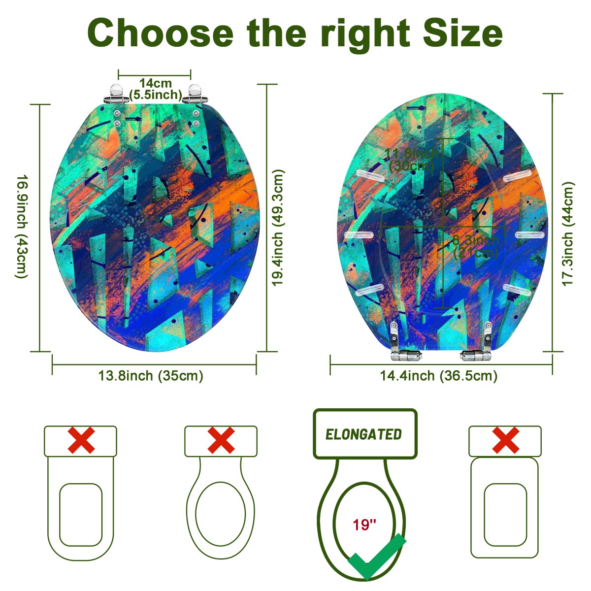 Gavin Scott Elongated Toilet Seat w/Matching Soft-close Lid (V-Shape)