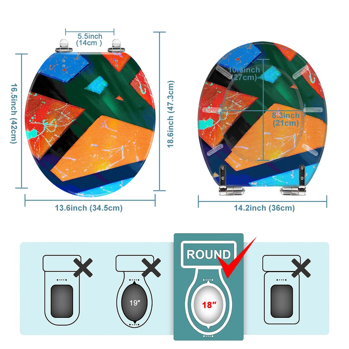 Gavin Scott Universal Toilet Seat w/Matching Soft-close Lid