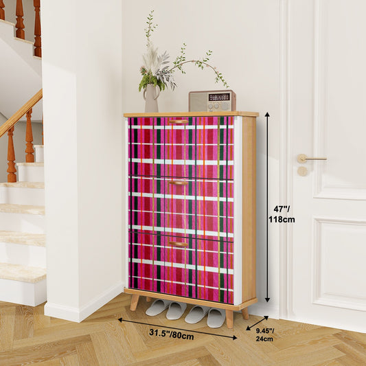 Gavin Scott Wood & Leather Shoe Cabinet