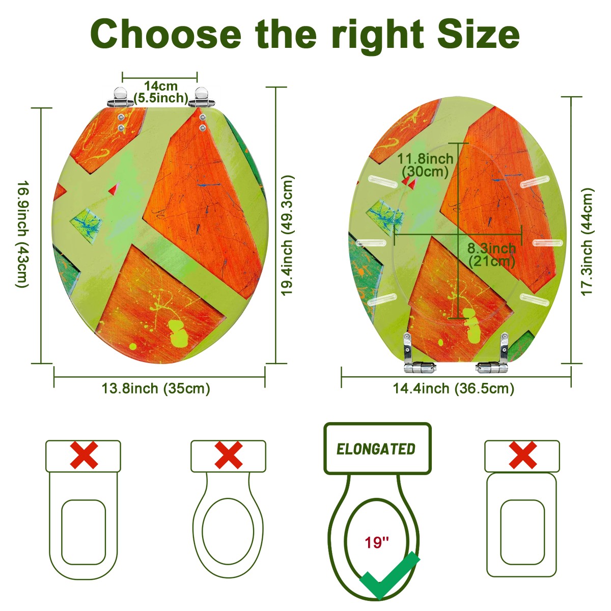 Gavin Scott Elongated Toilet Seat w/Matching Soft-close Lid (V-Shape)