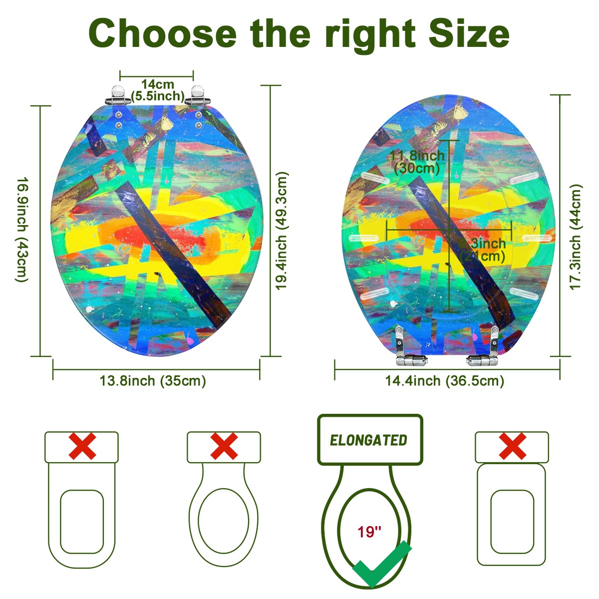 Gavin Scott Elongated Toilet Seat w/Matching Soft-close Lid (V-Shape)