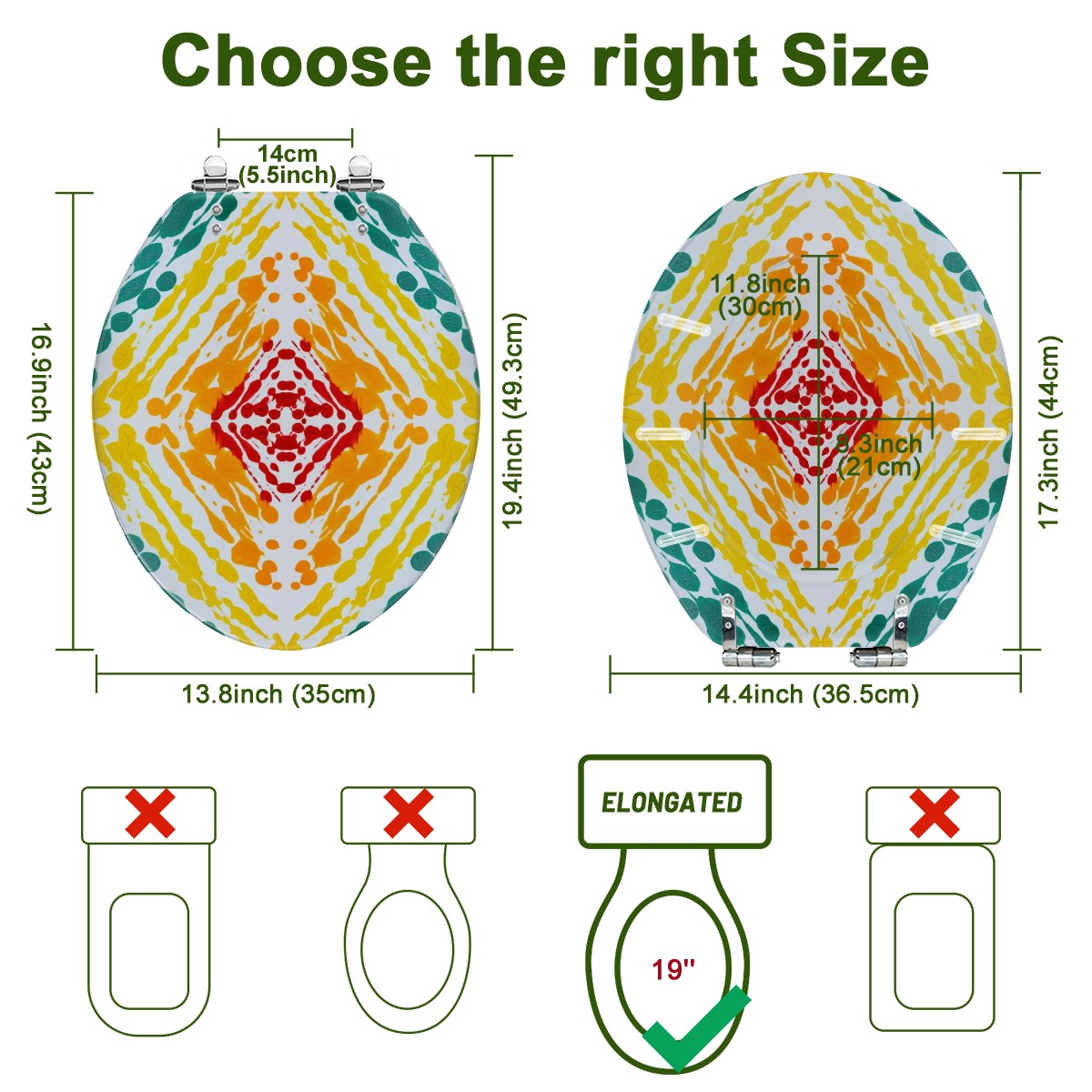 Gavin Scott Elongated Toilet Seat w/Matching Soft-close Lid (V-Shape)