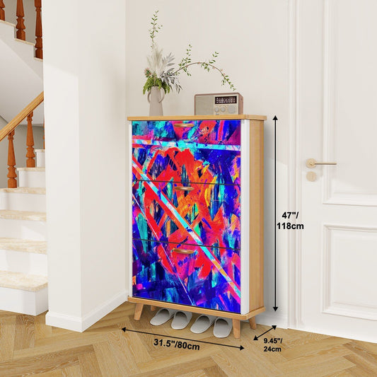 Gavin Scott Wood & Leather Shoe Cabinet