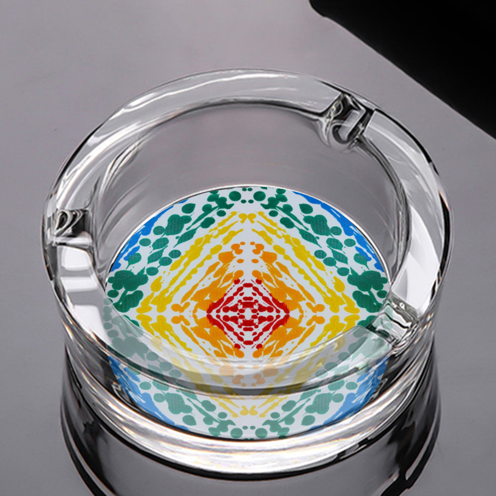 Gavin Scott Round Glass Ashtray with 3 Slots