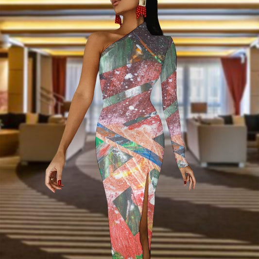 Gavin Scott Half Sleeve Slit Dress (Femme XS-L)