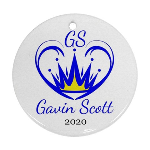 Gavin Scott First Edition Commemorative Round Holiday Ornament 2020 (Two Sides)