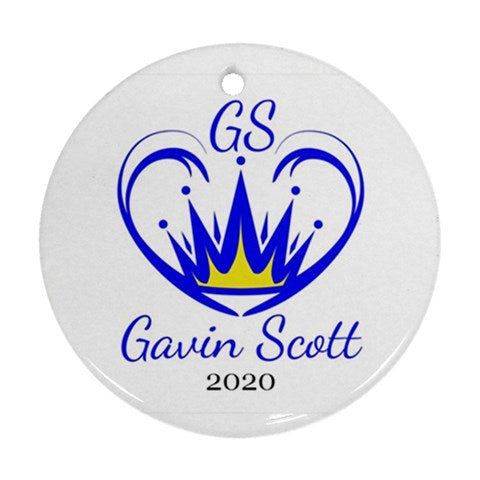 Gavin Scott First Edition Commemorative Round Holiday Ornament 2020 (Two Sides)