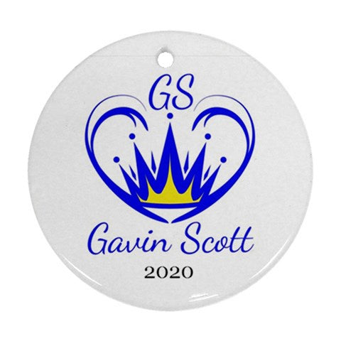 Gavin Scott First Edition Commemorative Round Holiday Ornament 2020 (Two Sides)