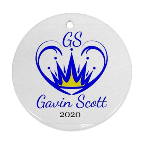 Gavin Scott First Edition Commemorative Round Holiday Ornament 2020 (Two Sides)